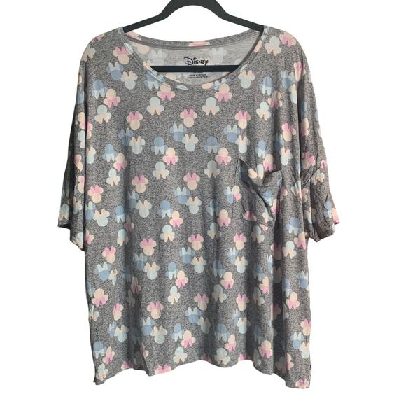Disney Minnie Mouse Grey Pajama Top XXL - Picture 1 of 5